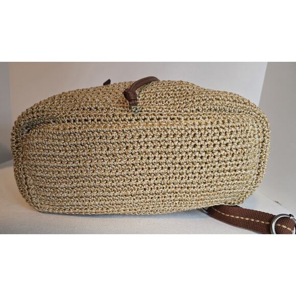 The Sak Avalon Backpack Beige/Brown Hand Crocheted Textile Purse - Picture 6 of 13